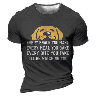 Big Mens Graphic Shirt Tee Dog Letter Crew Neck Clothing Apparel