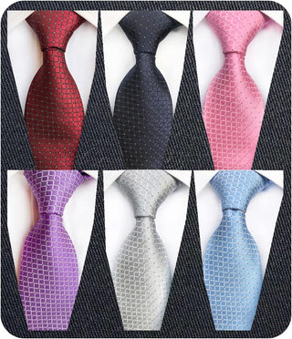 Men's Necktie Classic Silk Tie Woven Jacquard Neck Ties 6 PCS