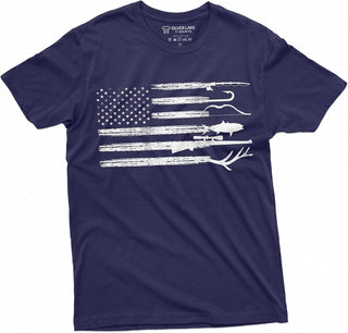 Big Men's Hunting Fishing Shirt Patriotic Tee