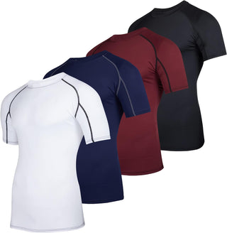 Big Men's Short Sleeve Compression Undershirt- 4 pack