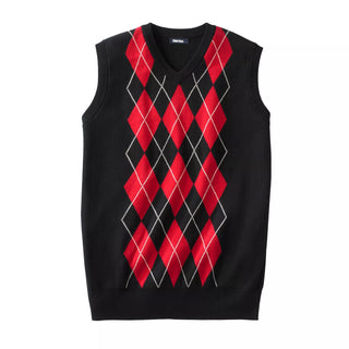 Men'S Big & Tall V-Neck Argyle Sweater Vest