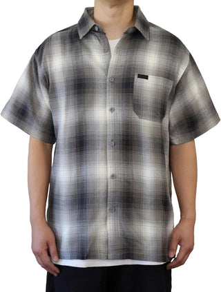 Plus Size Fit Short-Sleeve Plaid Flannel Shirt 