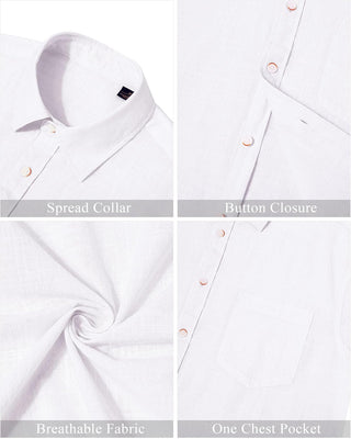 Big Men Linen Shirts Casual Button down