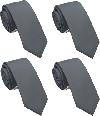 Skinny Solid Ties for Men, 4 Pack