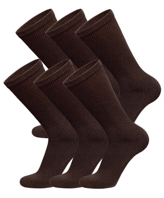 6 Pairs of Big and Tall Diabetic Cotton Neuropathy Crew Socks (White, Sock Size 13-16)