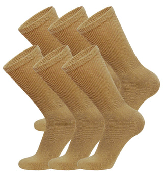 6 Pairs of Big and Tall Diabetic Cotton Neuropathy Crew Socks (White, Sock Size 13-16)