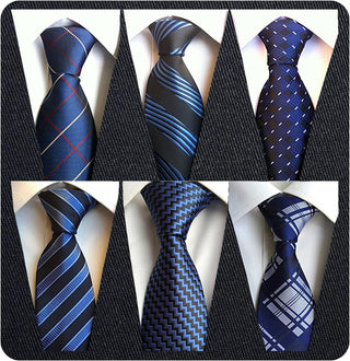 Men's Necktie Classic Silk Tie Woven Jacquard Neck Ties 6 PCS