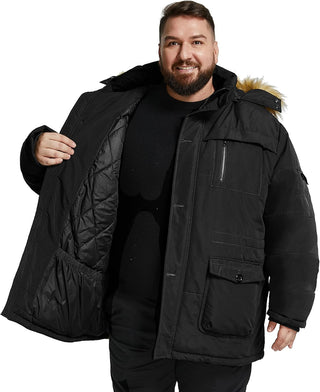 Big and Tall Winter Warm Heavy Hooded Parka Jacket