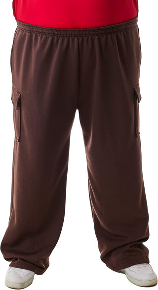 Big Men's Cargo Sweatpants; Plus Sizes