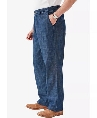 Big & Tall Knockarounds Full-Elastic Waist Pants in Twill or Denim