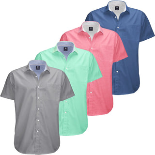 Mens Big and Tall Oxford Shirt - 4 Pack Button down Short Sleeve Dress Shirt - Versatile for Business & Casual Events - Comfort Fit - Breathable Material -  for Big Men