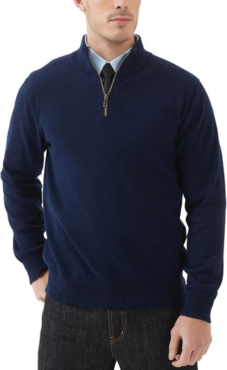 Large Mens Quarter-Zip Sweater