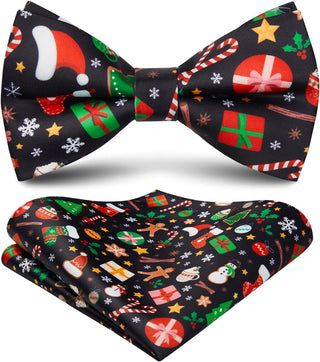 Christmas Bow Tie and Pocket Square Set