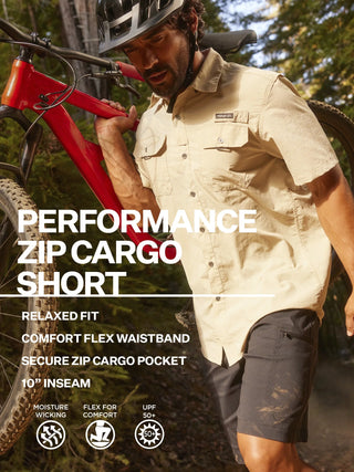 Plus Size Mens and Big Men's Outdoor Performance Zip Cargo Short