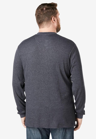 Big Men's Waffle-Knit Thermal Henley Tee