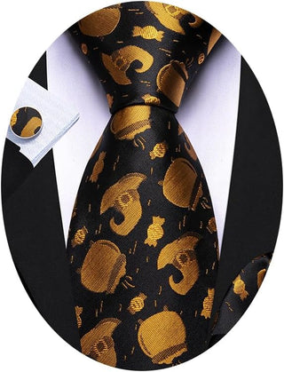 Ties for Men Designer Handkerchief Cufflink WOVEN Casual Necktie