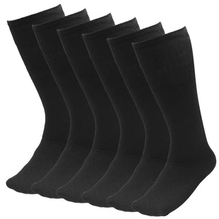 6 Pairs Men'S Athletic Tube Socks over the Calf Big & Tall 10-15 Black