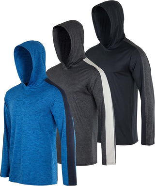 Big Men's Dry Fit Wicking Hoodie (Big and tall)- 3 pack