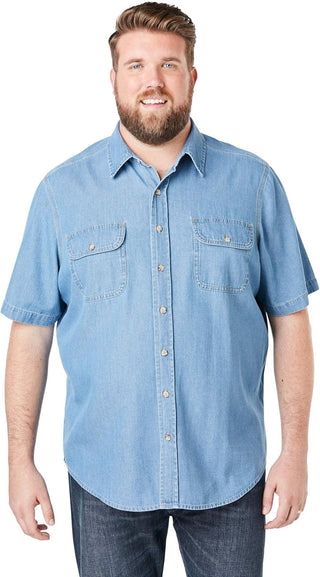 Large Men' Denim and Twill Shirt