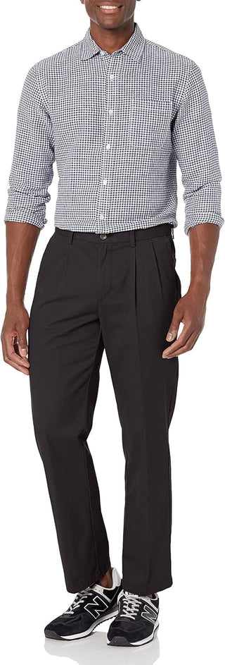 Big Men's Wrinkle-Resistant Pleated Chino Pants