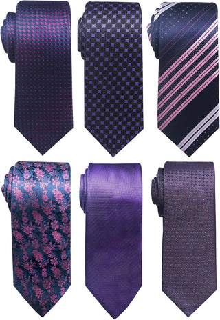 Tie for Men Necktie Woven Jacquard Neck Ties Set 6 PCS