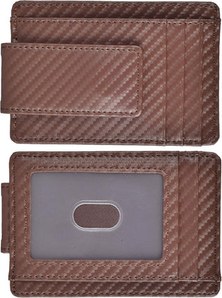 Men's Leather Money Clip RFID Front Pocket Wallet