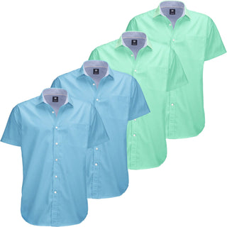 Mens Big and Tall Oxford Shirt - 4 Pack Button down Short Sleeve Dress Shirt - Versatile for Business & Casual Events - Comfort Fit - Breathable Material -  for Big Men