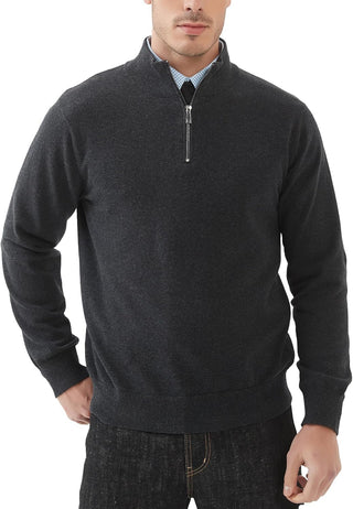 Large Mens Quarter-Zip Sweater