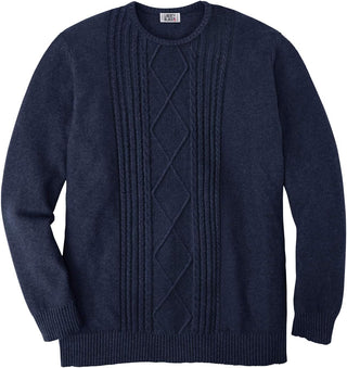 Large Man's Crewneck Cable Knit Sweater