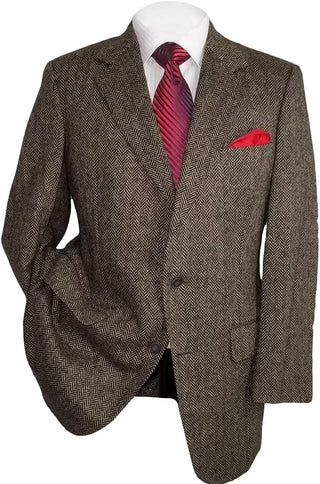 Big Men's Herringbone Tweed Blazer