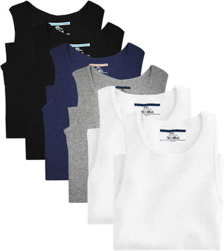 Men's Big and Tall Tank Tops Undershirts - 6 pack