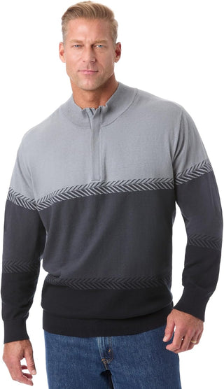 Mock Neck Lightweight Sweater for Big and Tall Men