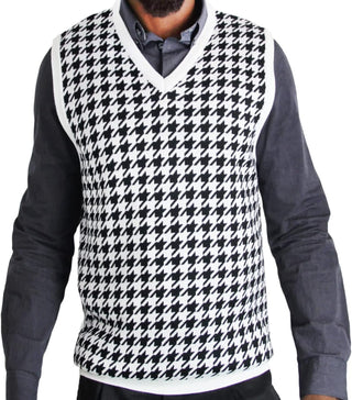 Big and Tall Mens Houndstooth Jacquard Sweater Vest