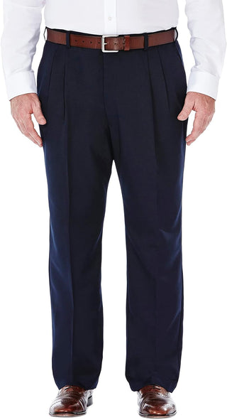 Big Men's Pleat Front Hidden Expandable Waistband