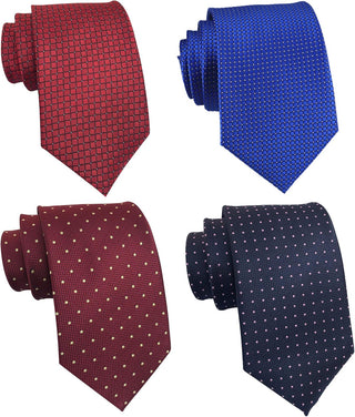 Men's Classic Jacquard Woven Ties - Pack of 4 or 6