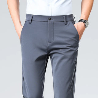 Large Size 52 Mens Casual Pants Elastic Suit Pants Office Trousers Spandex Business Formal Dress Straight Pants