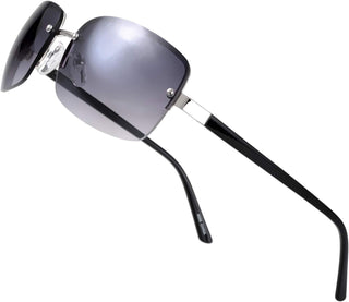 Semi-Rimless Rectangular Sunglasses for Men