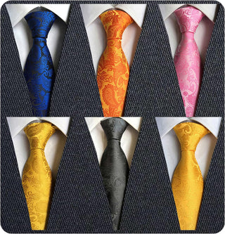 Men's Necktie Classic Silk Tie Woven Jacquard Neck Ties 6 PCS