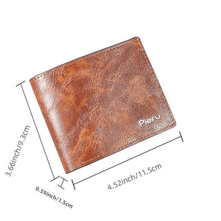 1Pc Men'S Wallet Large Capacity Simulated Leather Fashion Youth Money Clip Short Men'S Ticket Holder