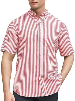 Plus Size Men's Linen Cotton Short Sleeve Shirts