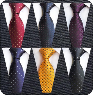 Men's Necktie Classic Silk Tie Woven Jacquard Neck Ties 6 PCS