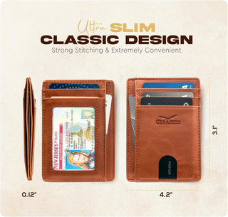 Leather Front Pocket Men's Wallet with RFID Blocking