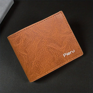 1Pc Men'S Wallet Large Capacity Simulated Leather Fashion Youth Money Clip Short Men'S Ticket Holder