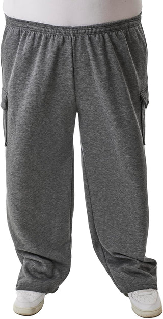 Big Men's Cargo Sweatpants; Plus Sizes