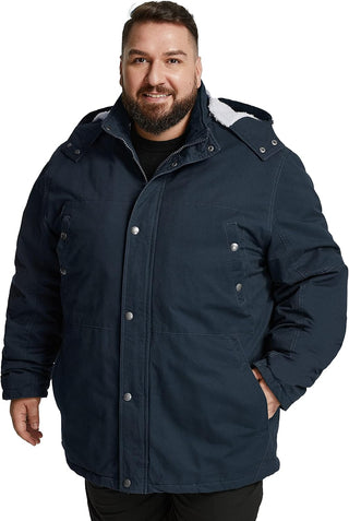 Plus Sized Men's Big and Tall Military Winter Warm Sherpa Lined Parka