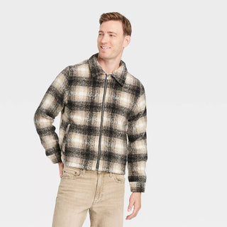 Men'S Plaid Harrington Bomber Jacket - Goodfellow & Co™ Black