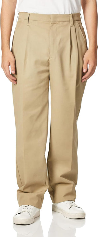 Executive Big and tall Men's Double Pleated Twill Work Slacks