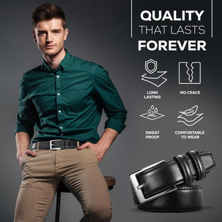 Big Men's Genuine Leather Dress Belt 