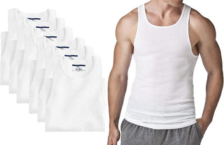 Men's Big and Tall Tank Tops Undershirts - 6 pack