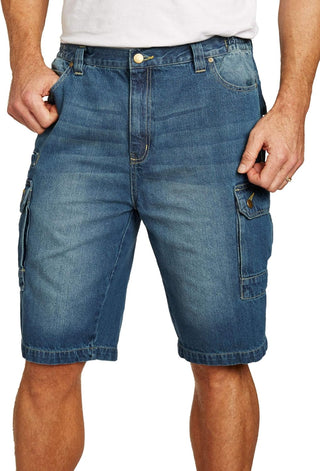 Plus Sized Men's Big & Tall Denim Cargo Shorts